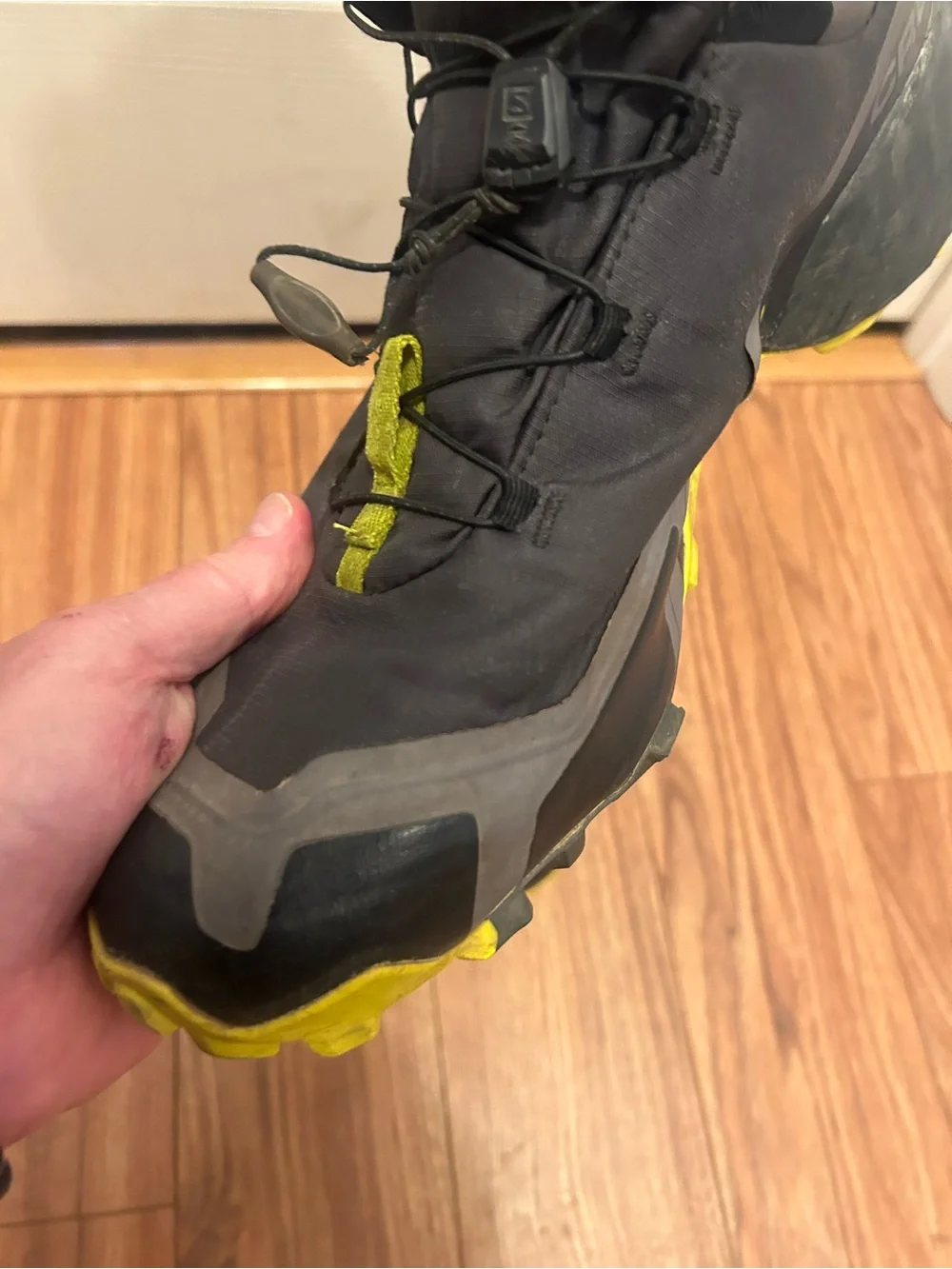 SALOMON Cross Hike Mid GTX Hiking Boots/Shoes Magnet/Lime Punch Black Men’s 13